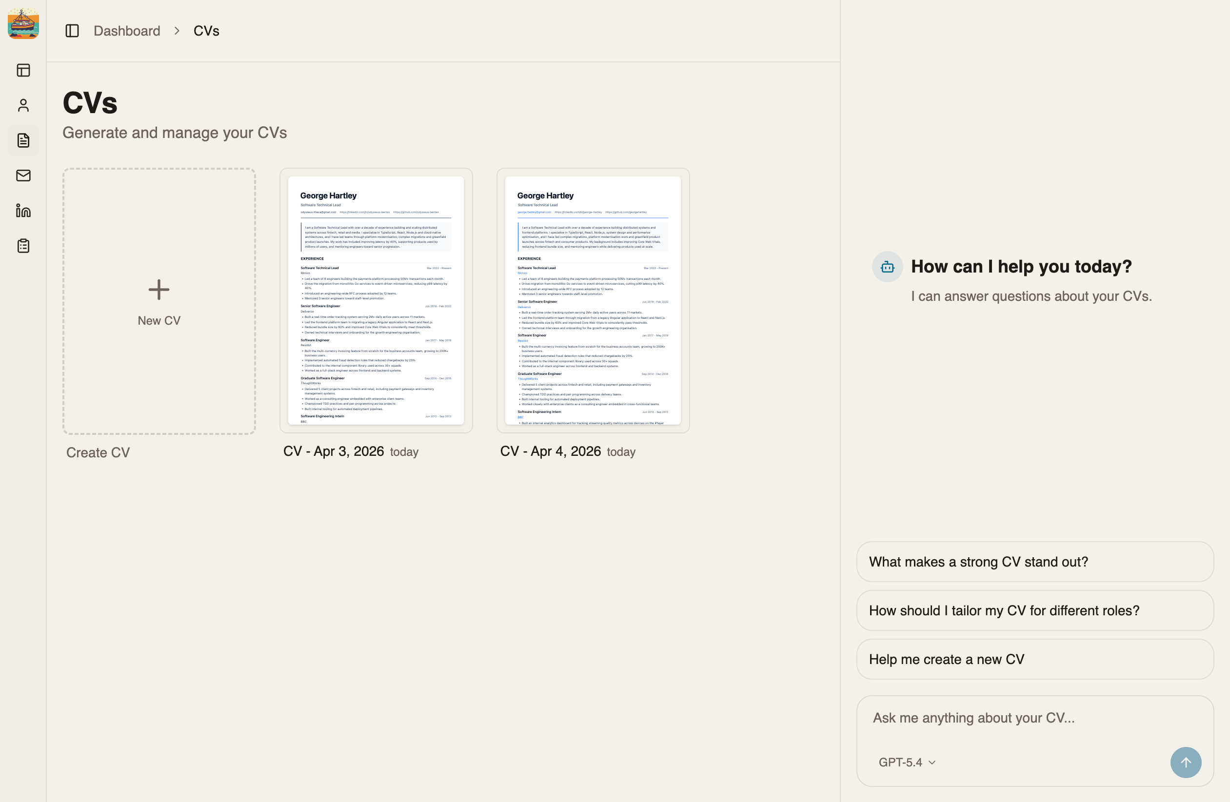 Chat sidebar refining content